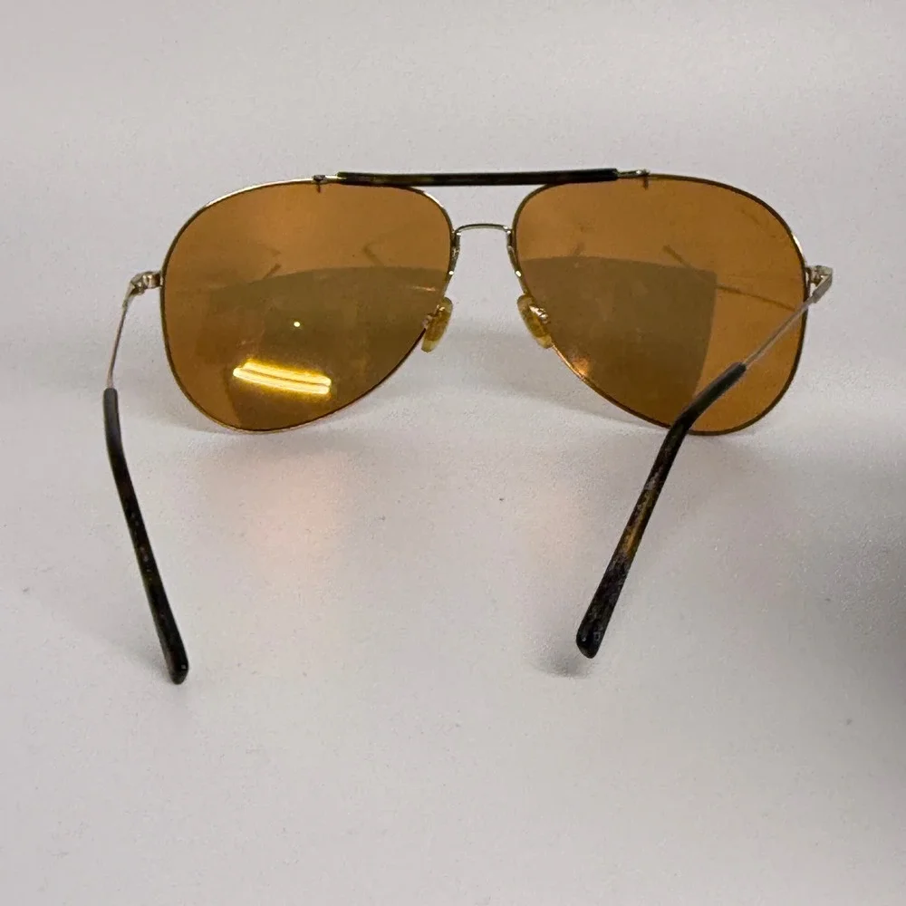 Gucci GG 1852/S Gold Aviator Sunglasses Mirrored‎ Lenses Tortoise Trim Italy